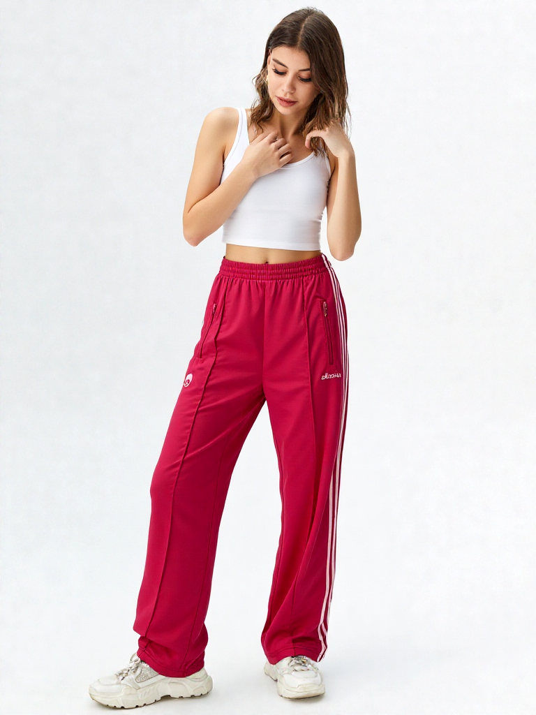 Adidas Originals Firebird Track Pants bordeaux mid wide leg Gr.2XL