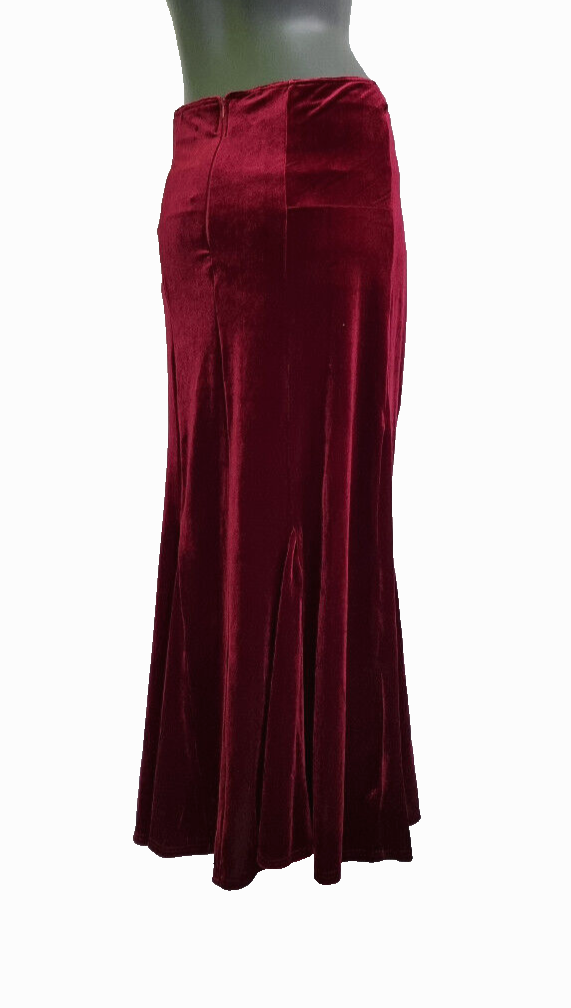 Maxirock Samtrock Gothic Witch Punk Larp Medieval bordeauxrot Gr.36/38