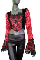 Zeige Bild Miedertop Samt Spitze Gothic  victorian barock schwarz Gr. 34-38 2