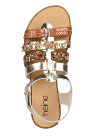 Leder-Sandalette Ethno Boho Look Gr.36