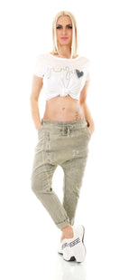 Zeige Bild Sexy Freizeit Harem Jogpants Zipper khaki Gr.34-38 2
