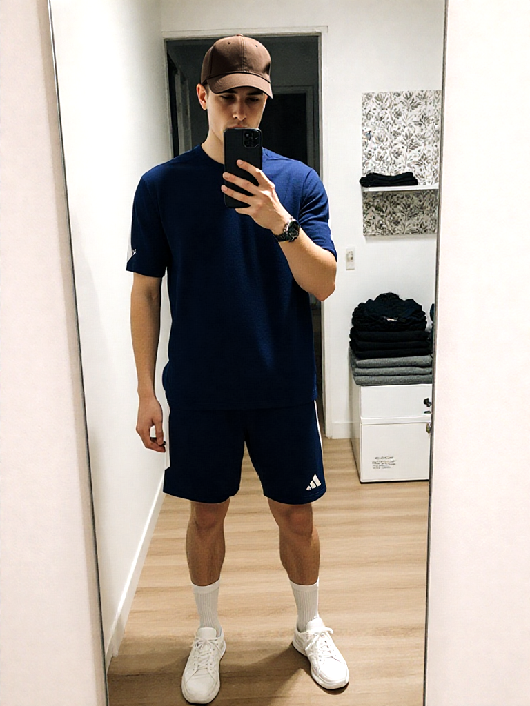 Adidas Sweatshorts Tiro French Terry blau weiss Gr.XL 54/56