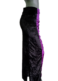 Bäres Maxirock  gothic punk  Samtrock schwarz lila Gr.44/46
