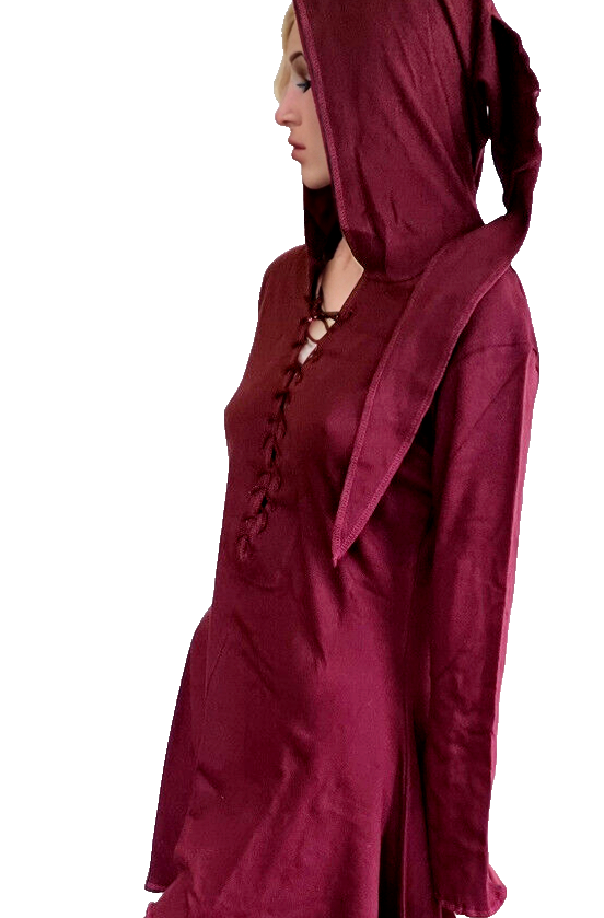 Gugel Zipfelkleid Shirtjacke Goa Ethno Medieval Hippie Pixie Gr. L/XL