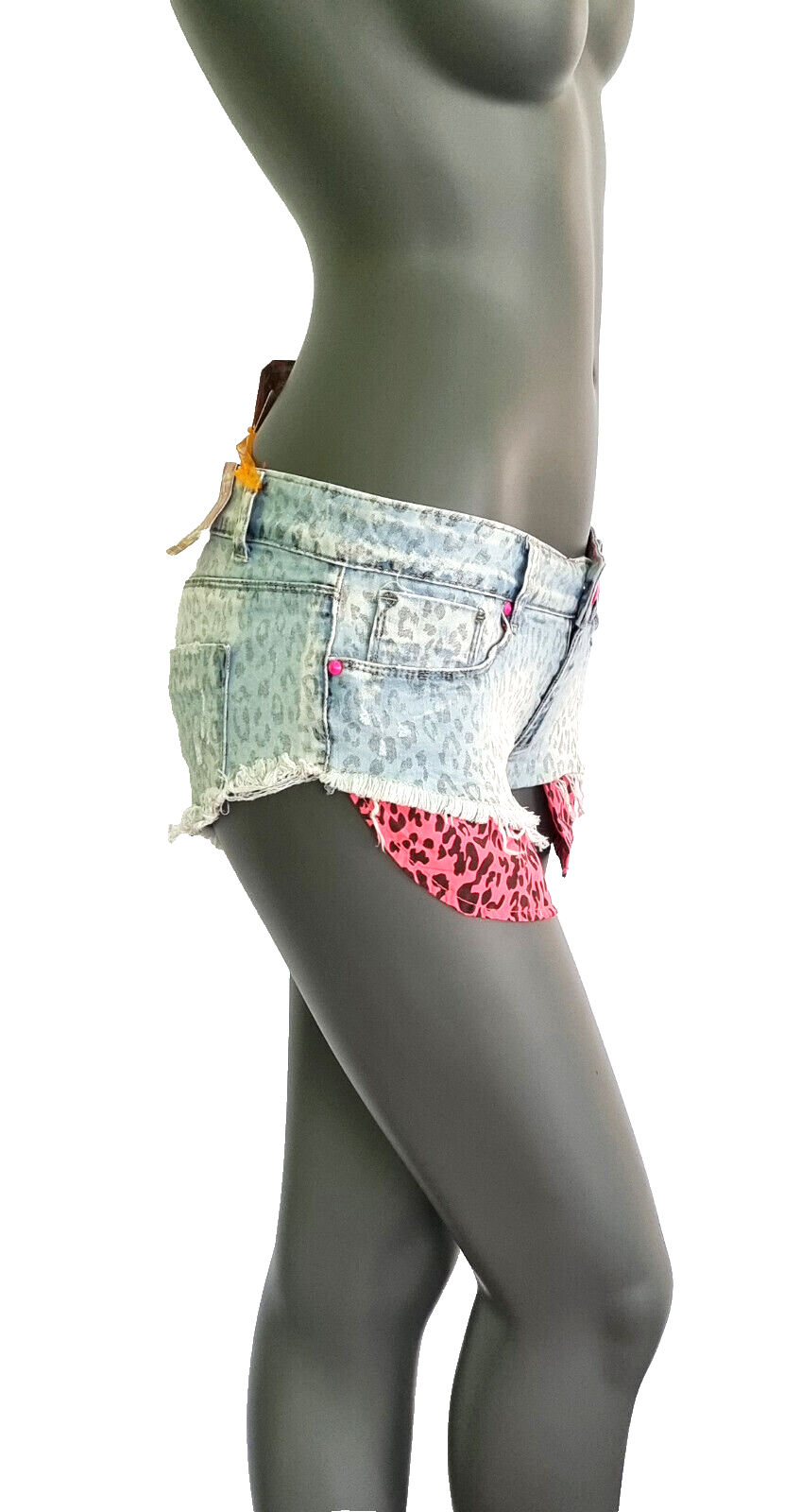 J-Welly Redial Sexy Jeansshorts Low Cut Hotpants Hüftjeans Leopard Gr.36