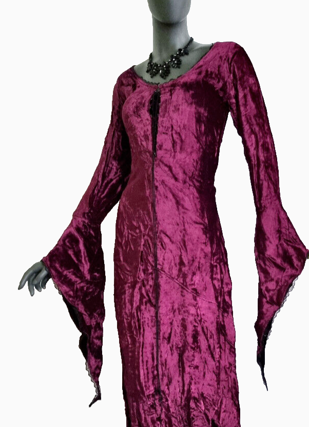 Bäres Zipfel Samtkleid Maxikleid Mittelalter Gothic Witch bordeaux-rot Gr.42 -44