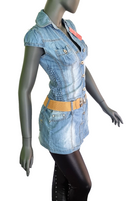 Zeige Bild Clandjones Jeanskleid Minikleid mit Gürtel Gr.36 2