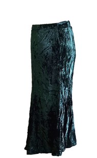 Crincle Maxirock Samtrock Gothic Witch Punk Pixie Medieval grün 34/36 kl.38