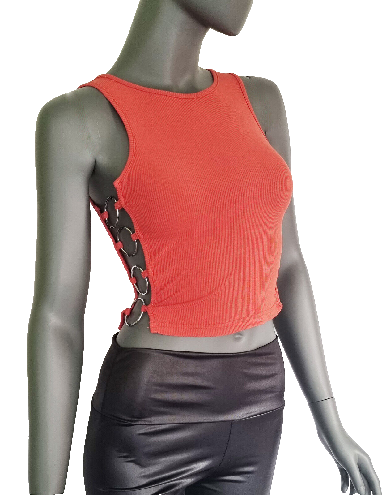 Sexy Top Cropped Ringe rostorange Gr.34