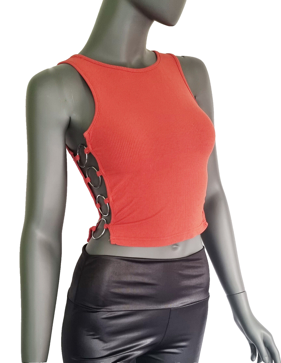 Sexy Top Cropped Ringe rostorange Gr.34
