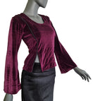 Zeige Bild Samtshirt bordeau Longsleeve Gothic Mittelalter Witch Gr. 34/36  kleine 38 4