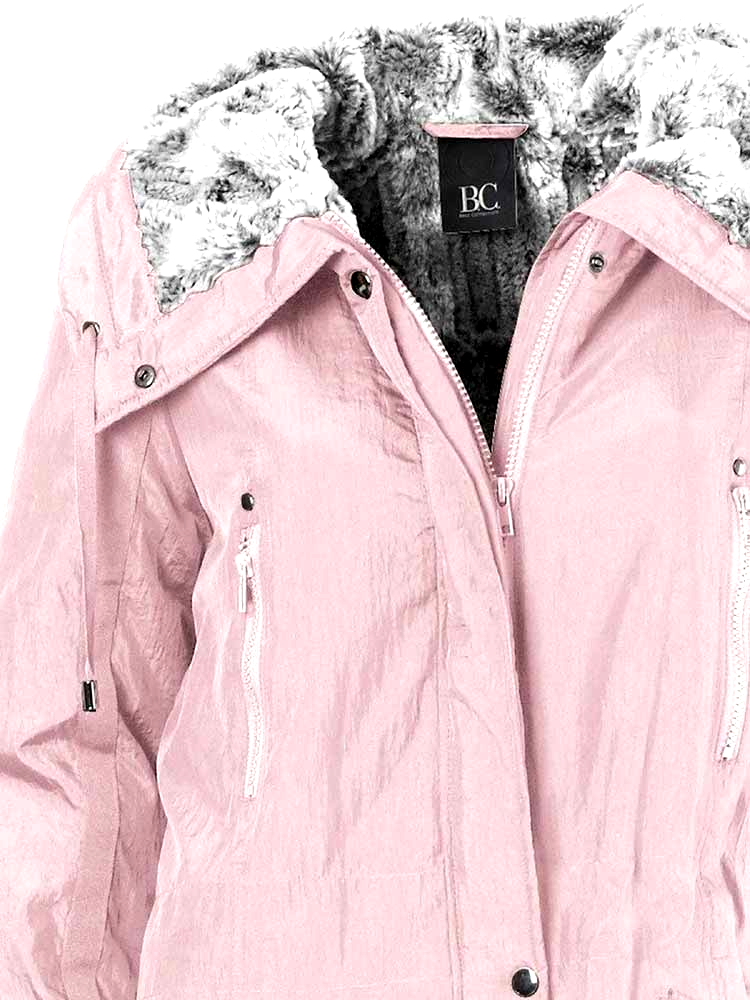 Interstar Parka gefüttert flauschiges Teddyfell rosé grau Gr.38