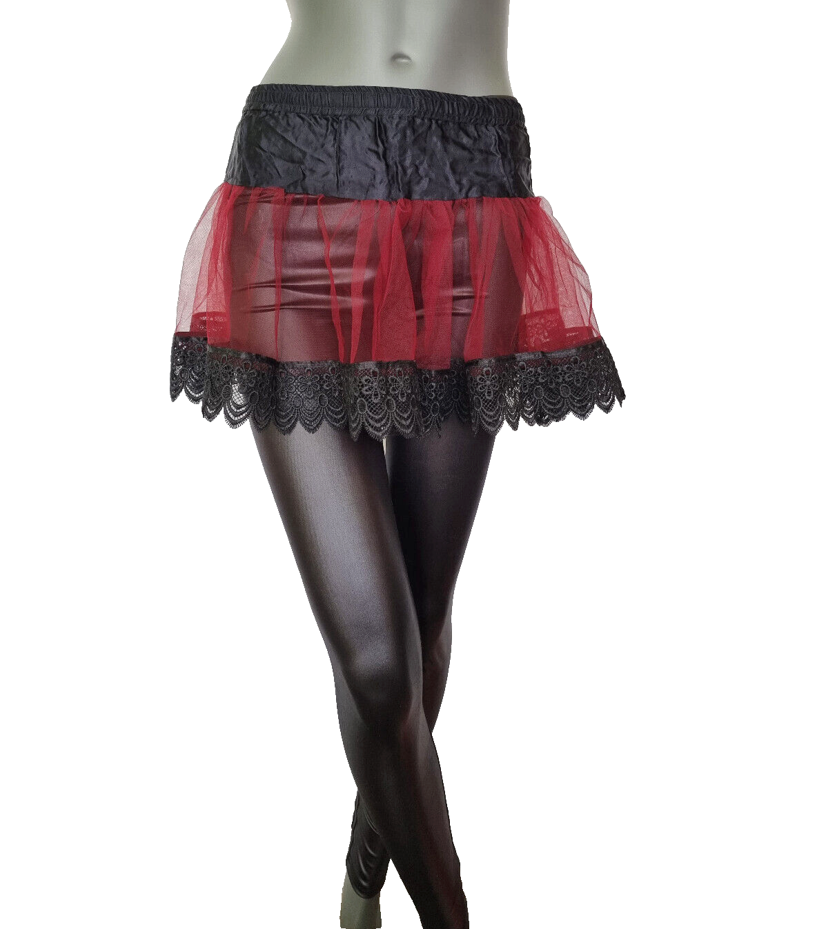 Minirock Tüllrock Spitze Gothic Punk Rock Dark lila Überrock Gr. 34-40 freesize