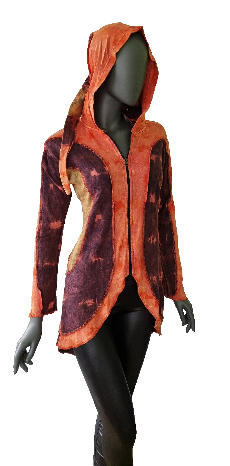 Bäres Gugel Longjacke Shirtjacke  Goa Ethno Medieval Hippie Gr.36-40