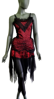 Corsagenkleid Spitze Gothic victorian Witch Zipfelkleid Gr.36-40