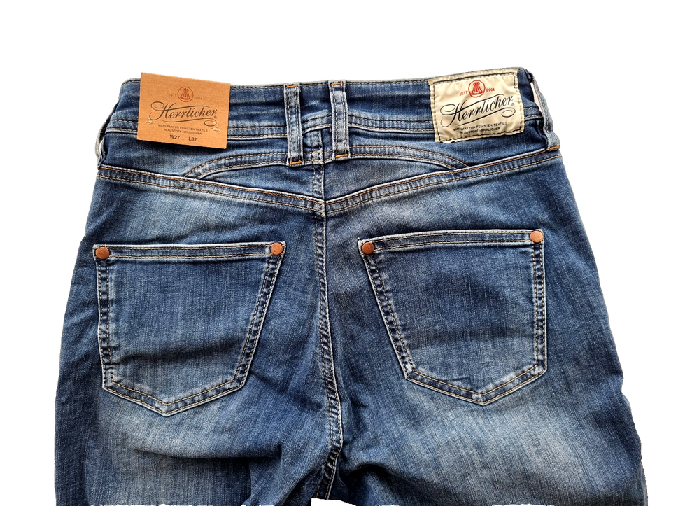 Herrlicher Jeans Peppy slim blau stretch normal waist Gr.W27 Länge 32