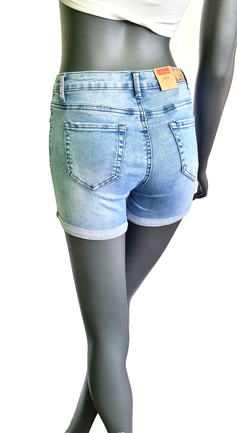 Laulia Sexy HotPants Jeansshorts Longzipper used Look stretch Gr.S/34,36