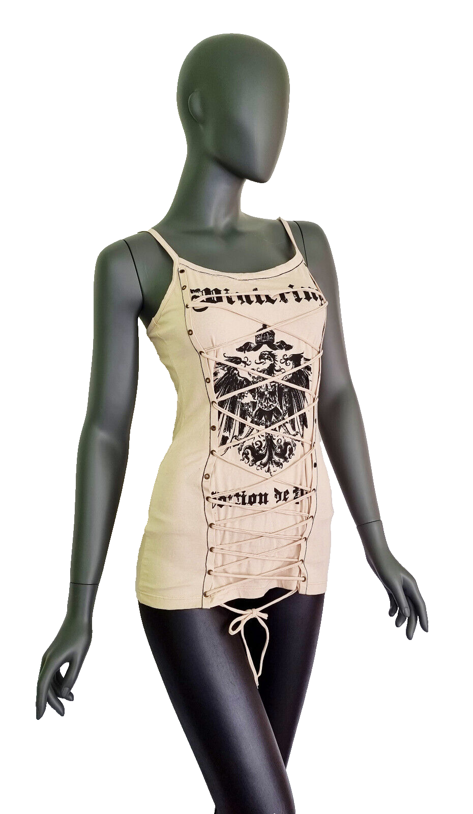 Longtop mit Print und Schnürung  Gr.36/38 onesize