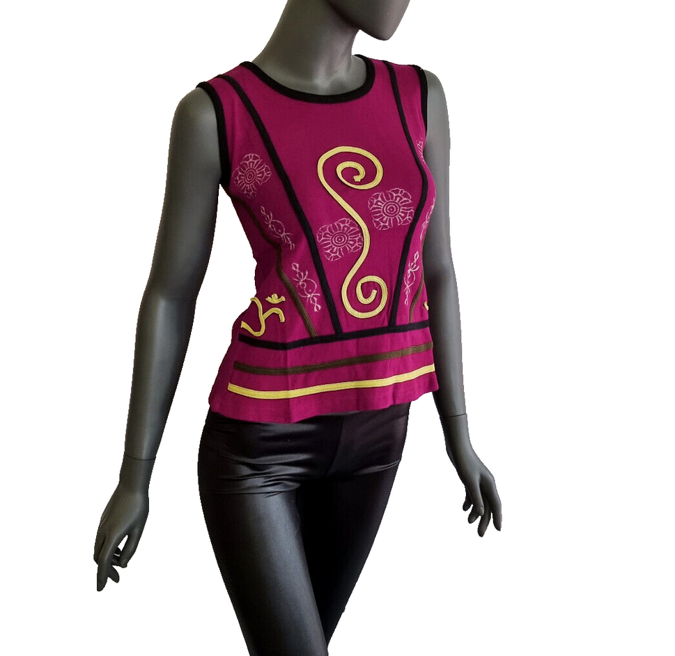 Nepal Ethno Damen Top  Flower Hippie Boho bordeaux Gr. 34/36 onesize