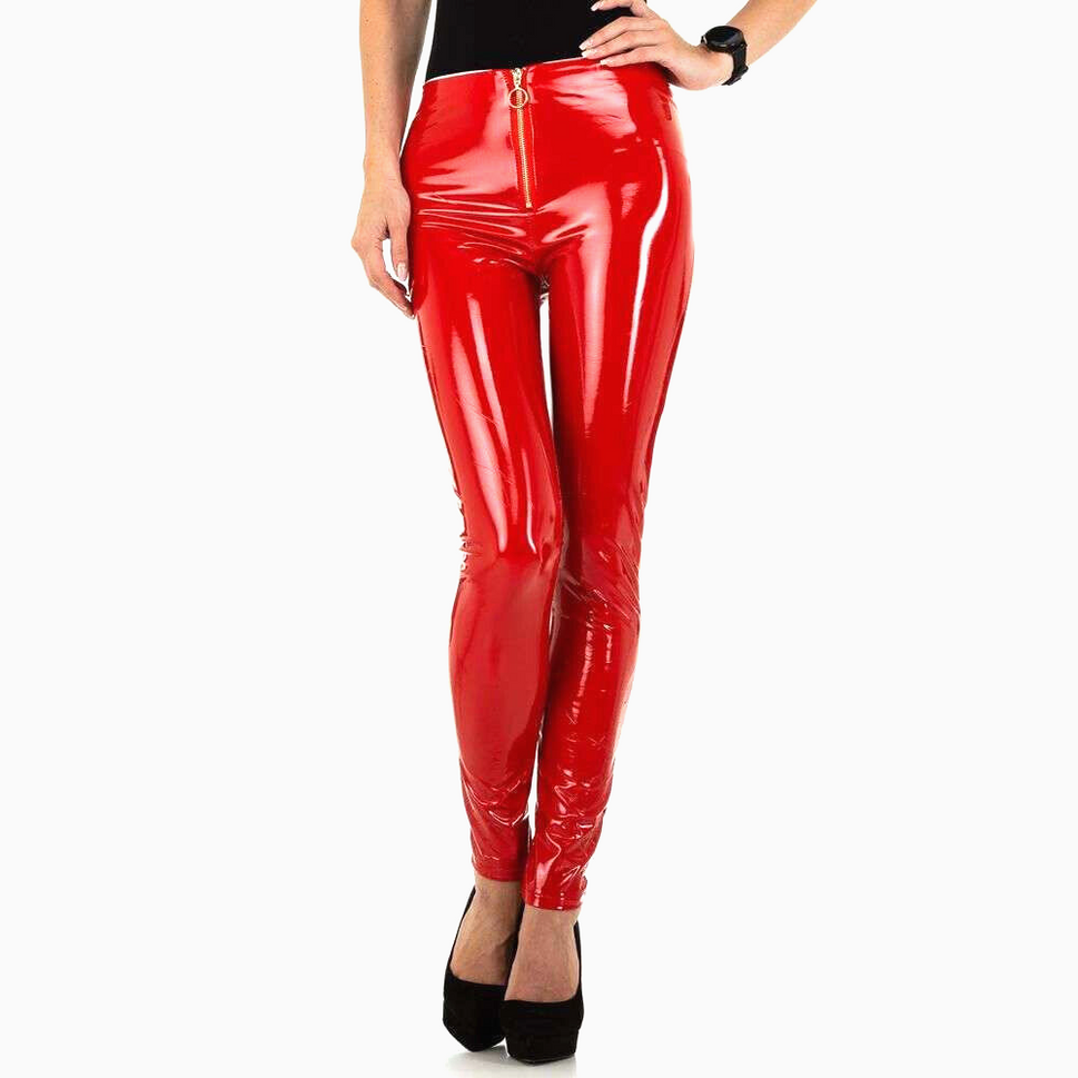 Emma & Ashley Lackhose mit Zipper rot Gr.34