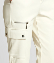 Monari Lederimitat Hose Cargo weiss Gr. 42