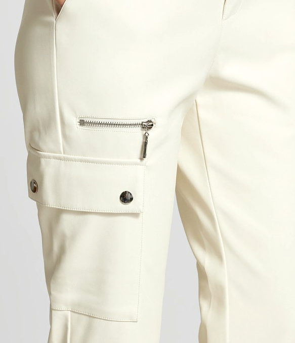Monari Lederimitat Hose Cargo weiss Gr. 42