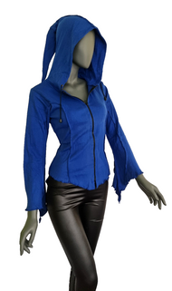 Gugel Shirtjacke Goa Ethno Boho Medieval Hippie royalblau Gr.S/M