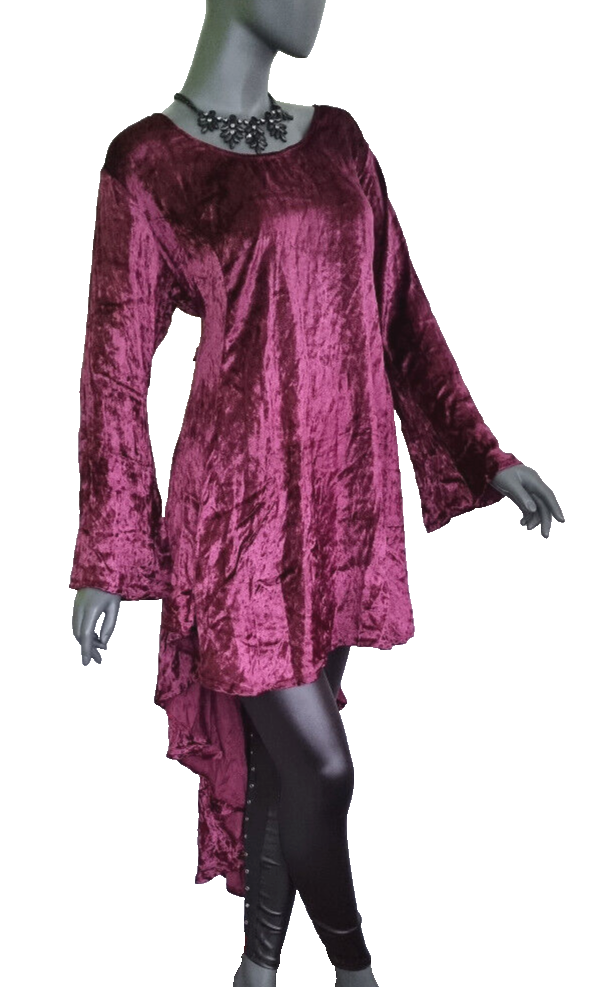 Bäres Vokuhila Samtkleid Maxikleid Mittelalter Gothic Witch  Gr. 42/44