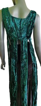 Zeige Bild Samt Longtop Zipfel Überkleid grün Pixie Gothic Boho Gr.36/38 3