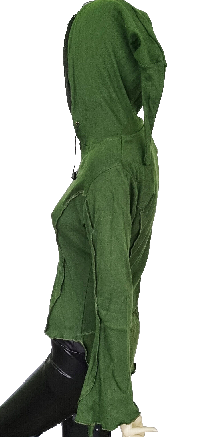 Gugel Shirtjacke Goa Ethno Boho Medieval Hippie schwarz Gr.40/42