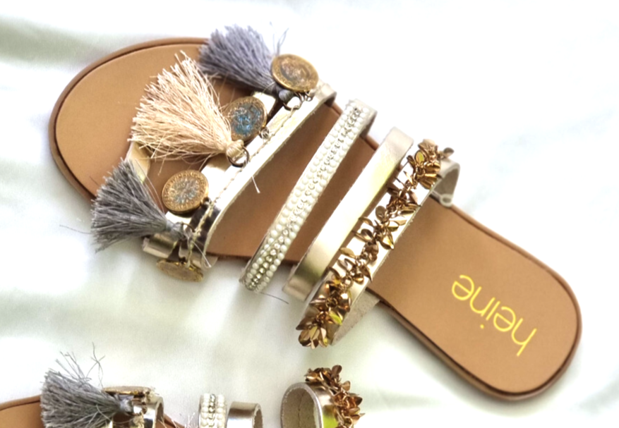 Leder-Sandalette Ethno Boho Look Gr.36