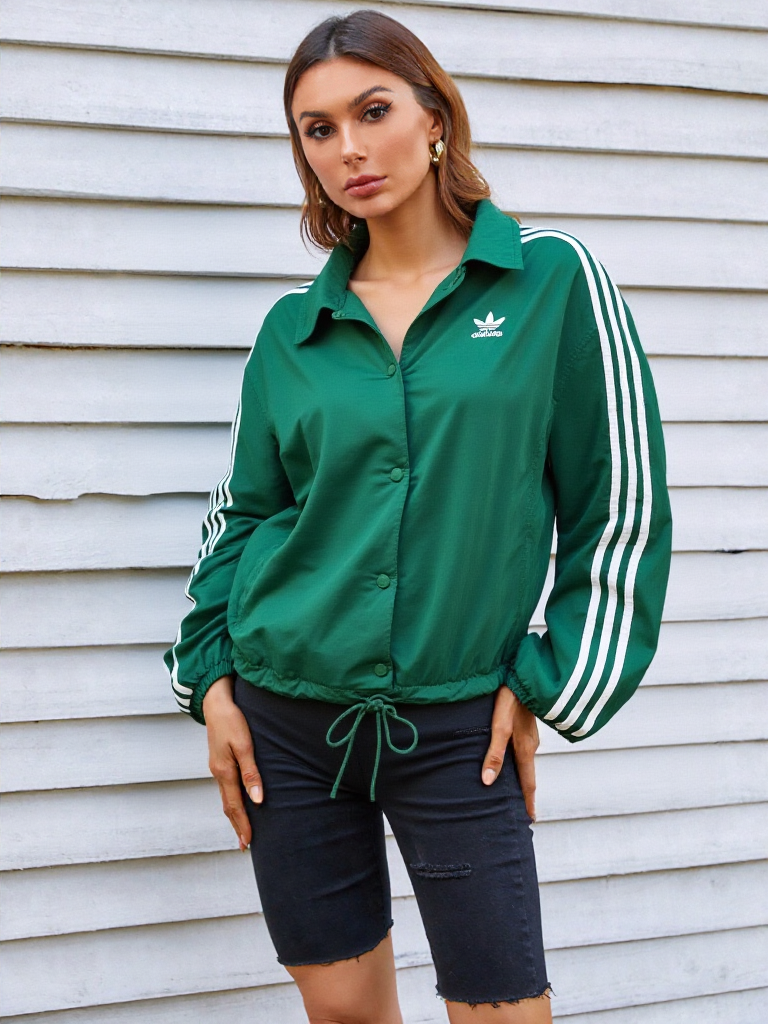 Adidas Damen Coach Jacket IC6091 grün leicht gefüttert Gr. 46/48