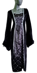 Zeige Bild Samtkleid Maxikleid fleur de Lis Mittelalter Gothic  schwarz Gr. 34-38 2