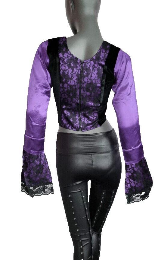 Miedertop Samt Spitze Gothic  victorian barock schwarz Gr. 34-38