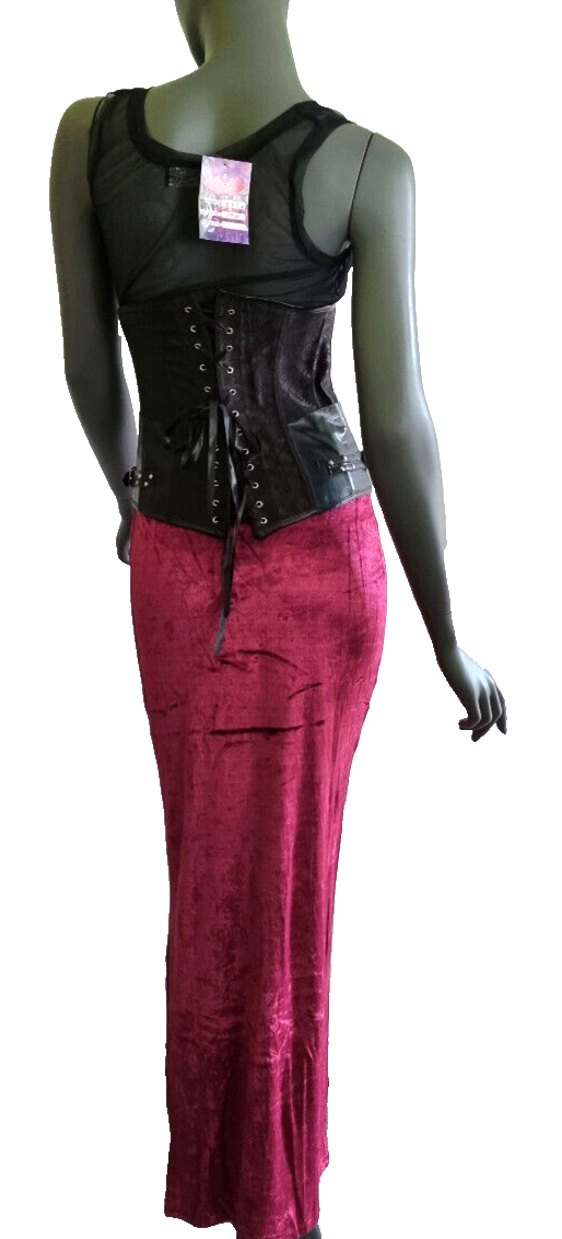 Maxirock Samtrock Schlitz bordeaux Gr.34/36 kl.38