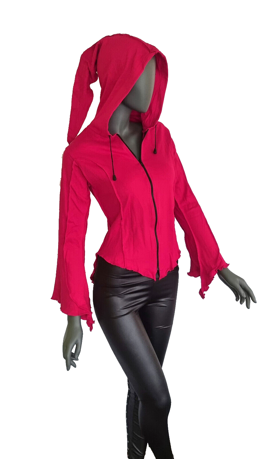 Gugel  Shirtjacke  Goa Ethno Boho Medieval Hippie schwarz Gr.S/M