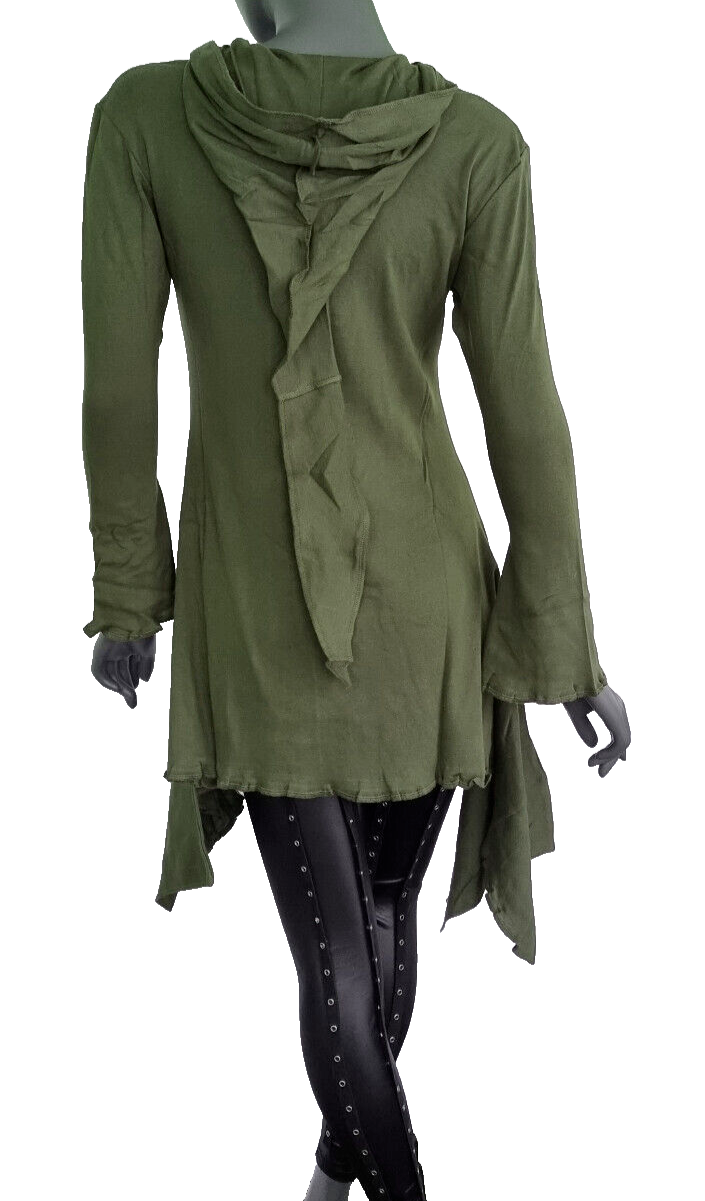 Gugel Zipfeljacke Medieval Gothic Ethno Hippie Pixie grün, orange Gr.S/M, L/XL