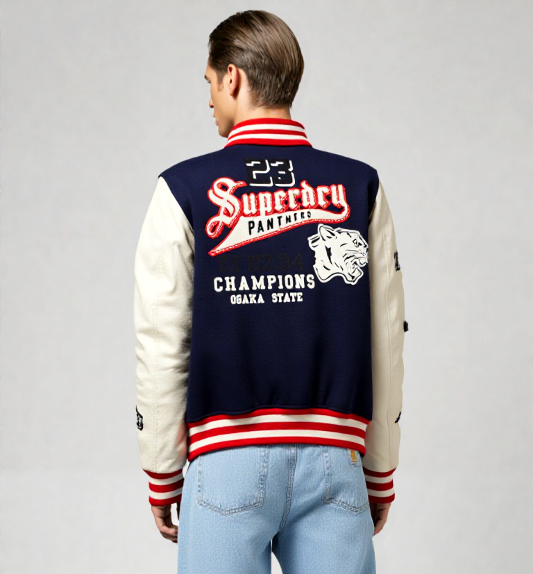 Superdry Retro College Varsity Bomberjacke Panthers Herren Gr.M Damen 40/42
