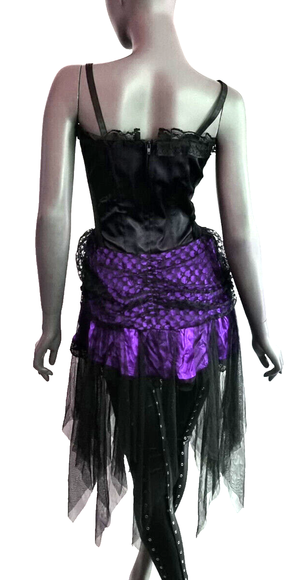 Corsagenkleid Spitze Gothic victorian Punk Zipfelkleid lila Gr.36/38 kl.40