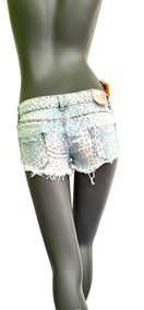 Zeige Bild J-Welly Redial Sexy Jeansshorts Low Cut Hotpants Hüftjeans Leopard Gr.36 2
