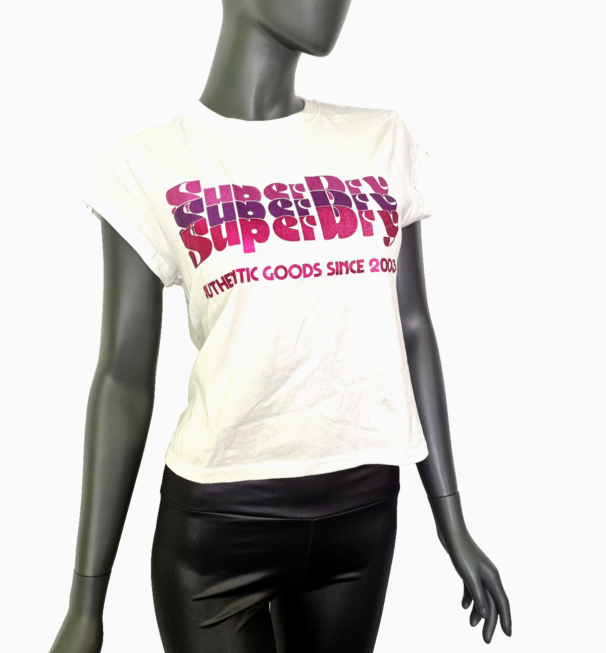 Superdry vintage  Shirt short cut glitter Gr.XL/40