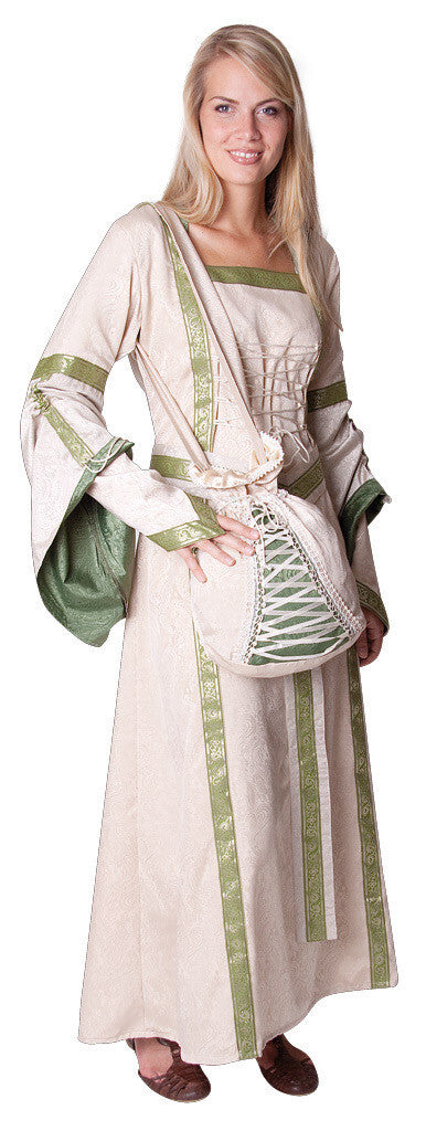 Mittelalter Gothic Beutel victorian Larp Tasche beige grün