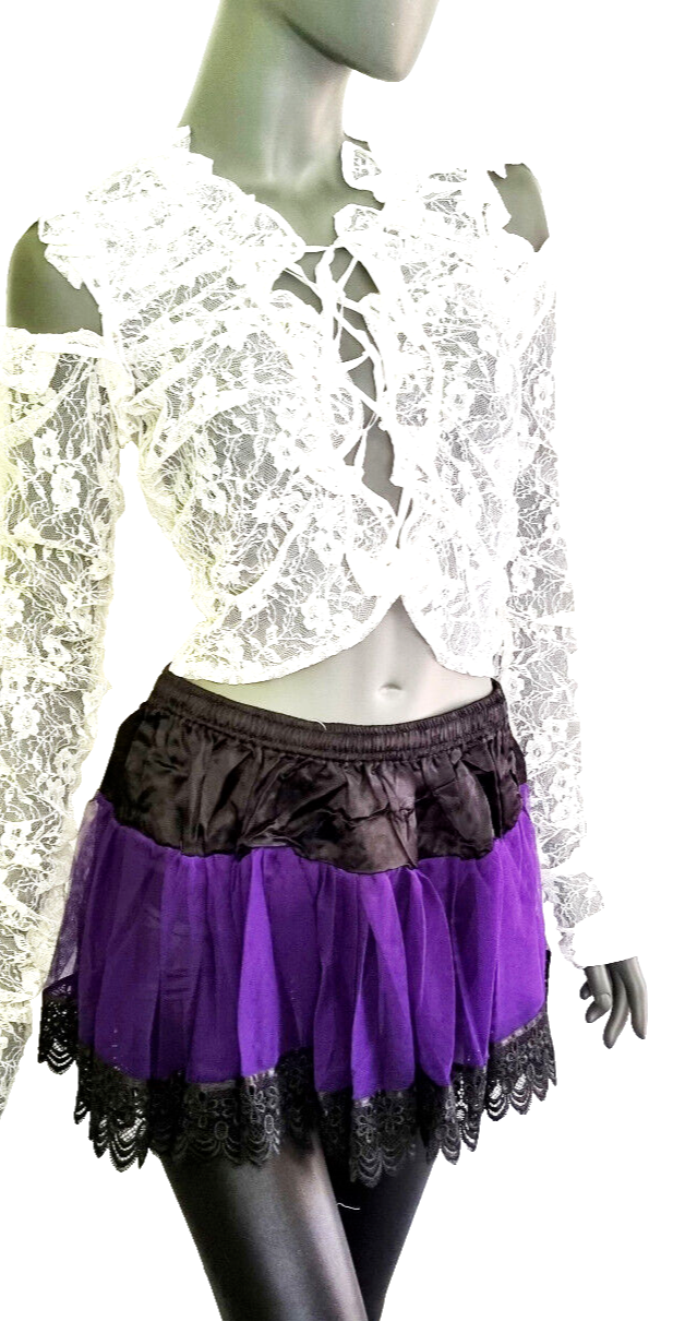 Spitzentop Raffungen weiss variabel Western Boho Victorian Gr.34-40 freesize