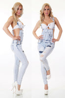 Zeige Bild REALTY Sexy Latzjeans Overall Nieten Risse Gr.32-42 4