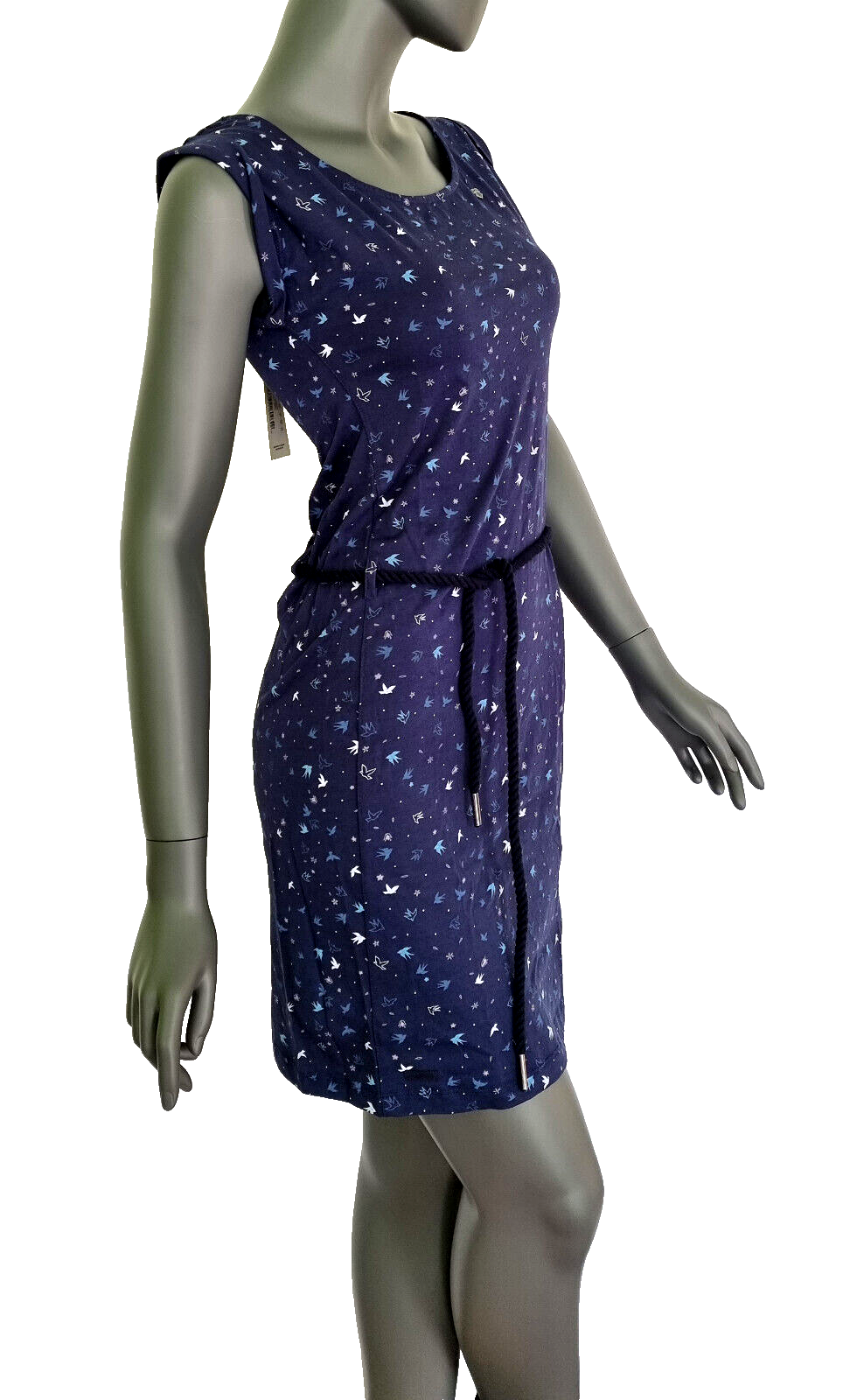 Ragwear Tammi Birds Sommerkleid navy mit Gürtel Gr. S