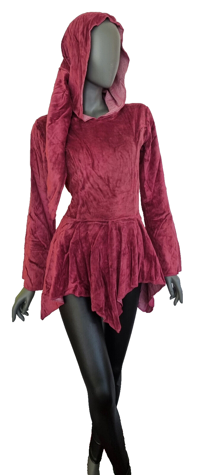 Gugel Nickisweater Vintage Look Mittelalter Gothic Pixie  rot  Gr.34-38 kl.40