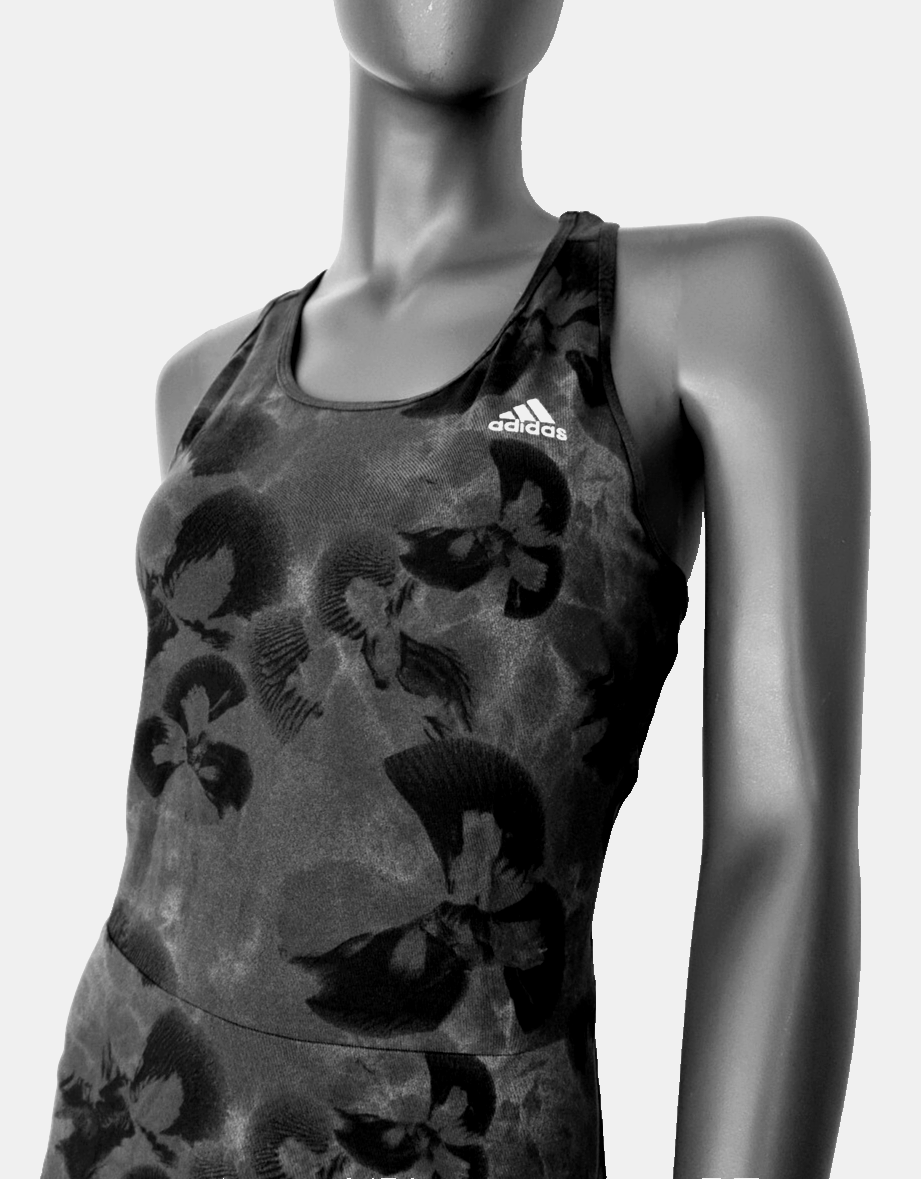 Adidas Damen Floral Graphic Single Jersey Dress grün grau Gr.2XL/46-48