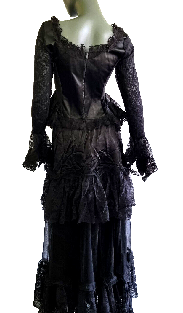 Corsagentop Gothic Larp dark Witch Medieval Miederbluse Spitze victorian 36/38