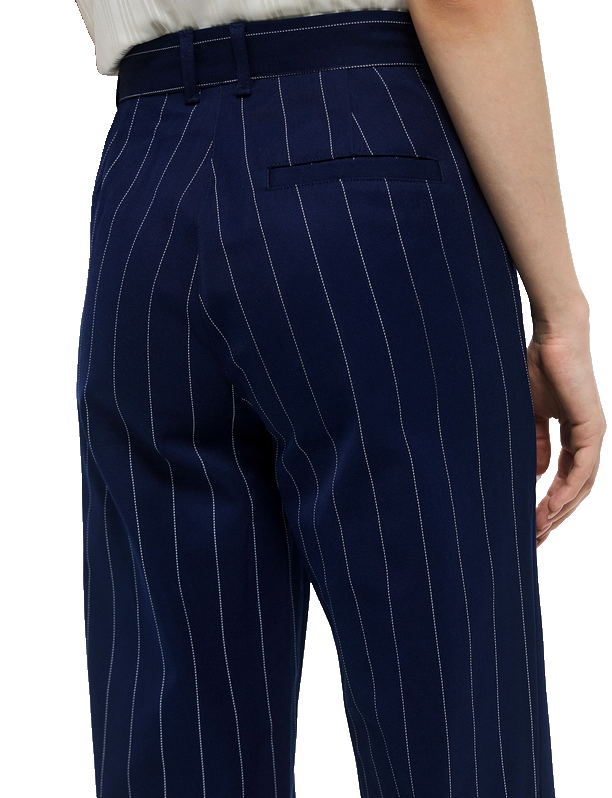 Adidas Stoffhose Pinstripe JJ3482 Dunkelblau Regular Fit Gr.42-44