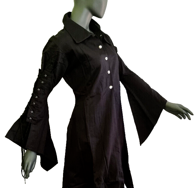 Trenchcoat mit Schnürung Gothic Larp Witch Gr.34/36 kl.38